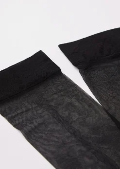 Sheer Socks^Calzedonia 8 Denier Sheer Comfort Cuff Knee-Highs 019 - Black