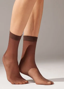 Short Socks^Calzedonia 20 Denier Sheer Socks 038 - Nude 11 - Moka