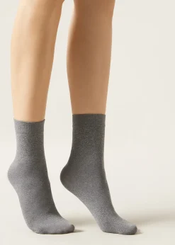 Short Socks^Calzedonia 50 Denier Soft Touch Socks 910 - Mid Grey Blend