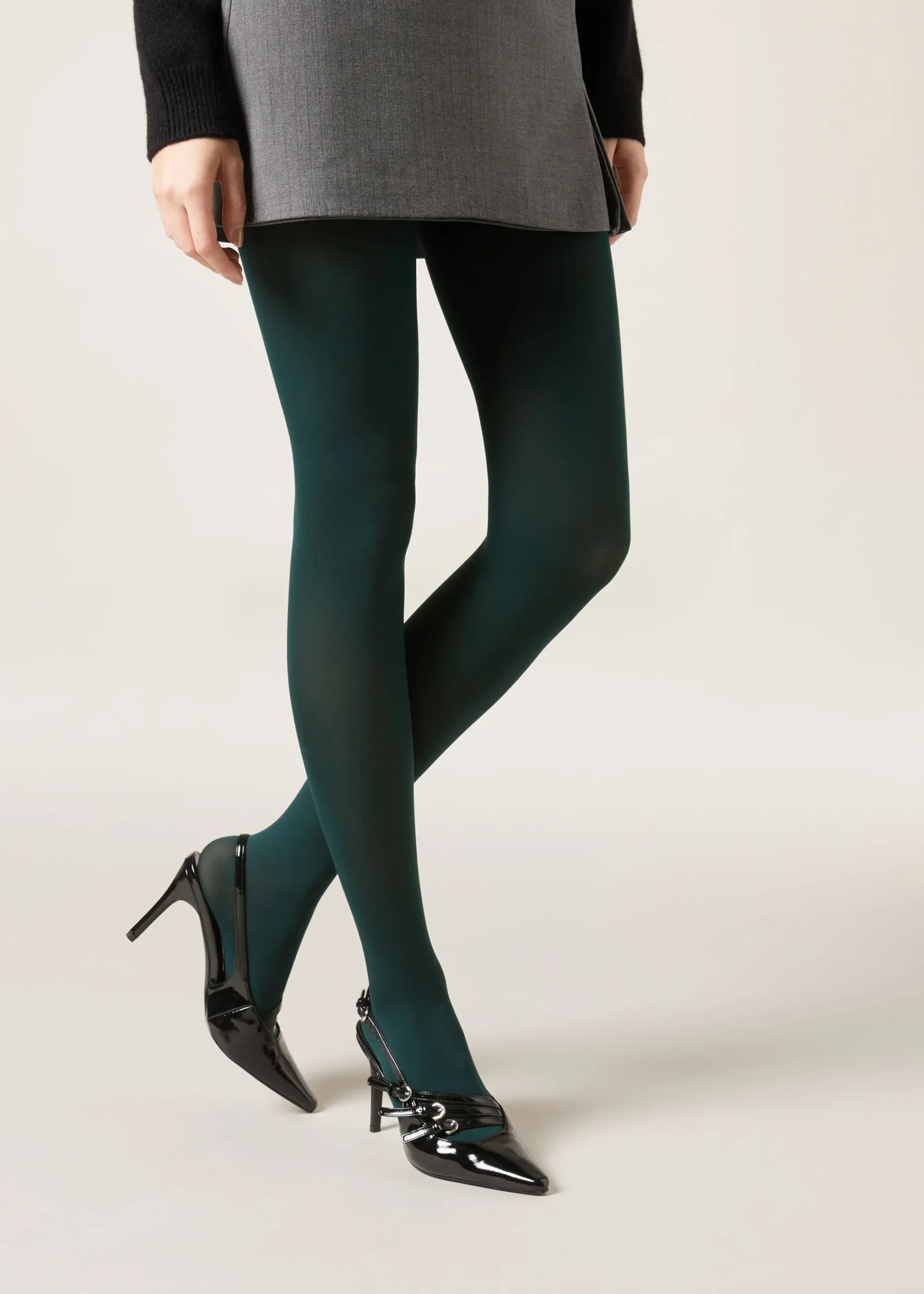 Opaque Tights^Calzedonia 50 Denier Total Comfort Soft Touch Tights 3654 - Green
