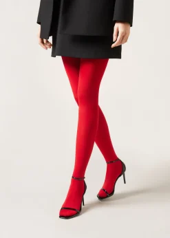 Opaque Tights^Calzedonia 50 Denier Total Comfort Soft Touch Tights 1094 - Red Paint