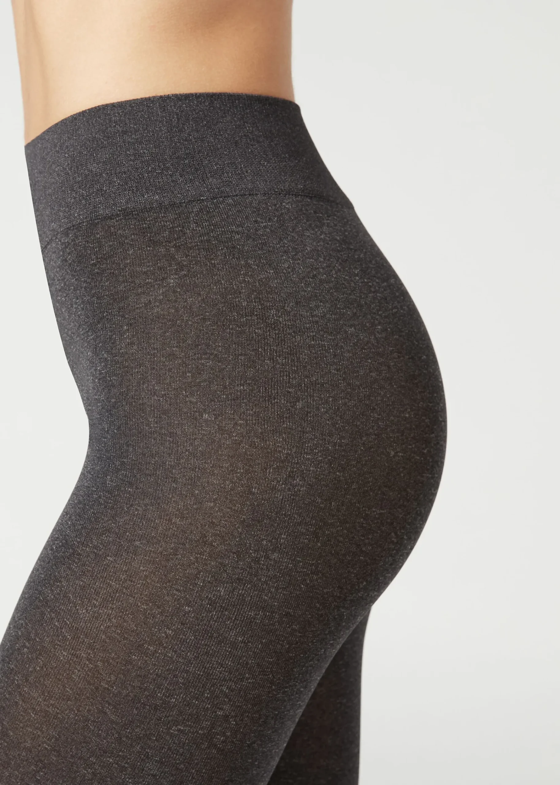 Opaque Tights^Calzedonia 100 Denier Total Comfort Soft Touch Tights 4479 - Dark Grey Blend