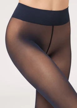 Opaque Tights^Calzedonia 30 Denier Total Comfort Soft Touch Tights 016 - Blue