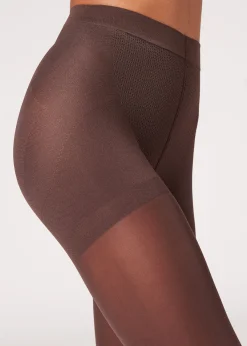 Opaque Tights^Calzedonia 50 Denier Total Shaper Tights 848 - Dark Brown