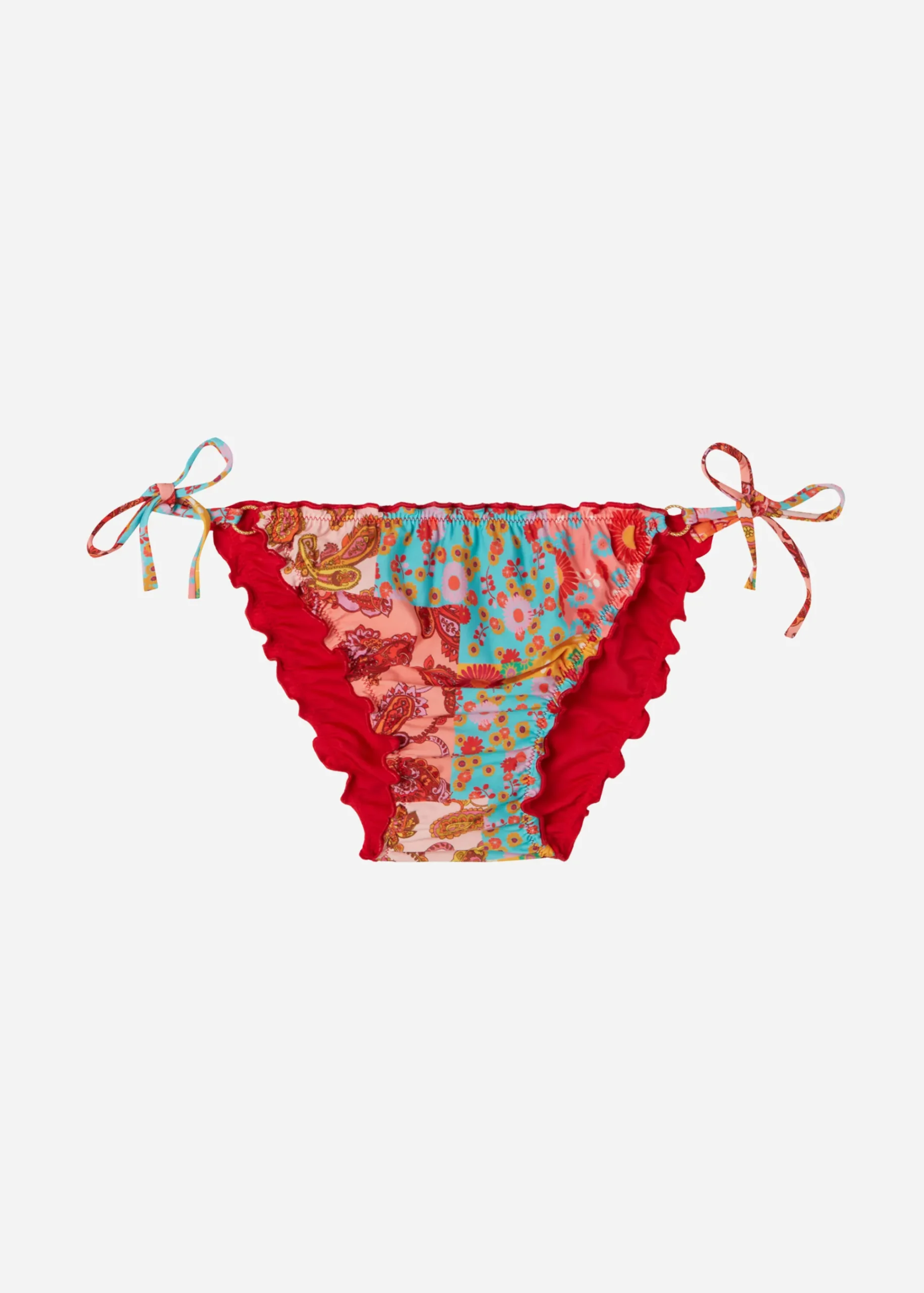 Bikini^Calzedonia Alicante Floral Bow Bikini Bottoms 694C - Cashmere Patchwork