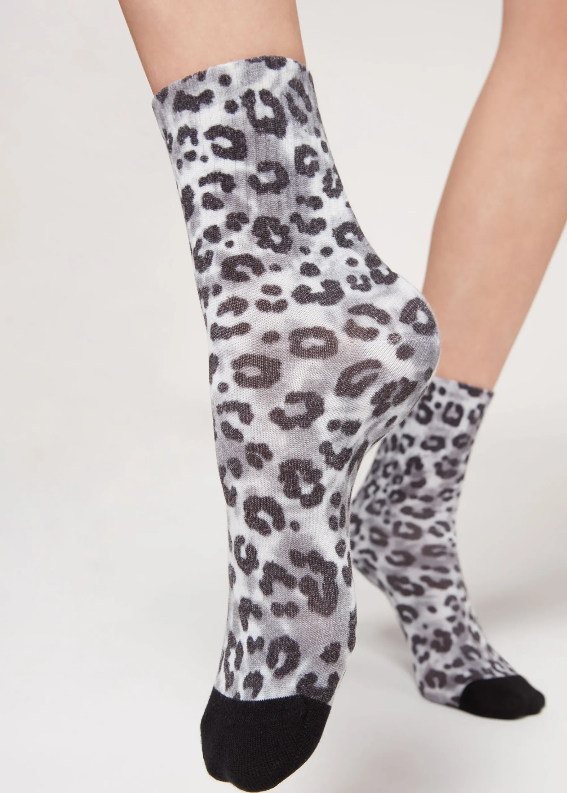 Short Socks^Calzedonia Animal Print Short Socks 9686 - Grey Animal Print
