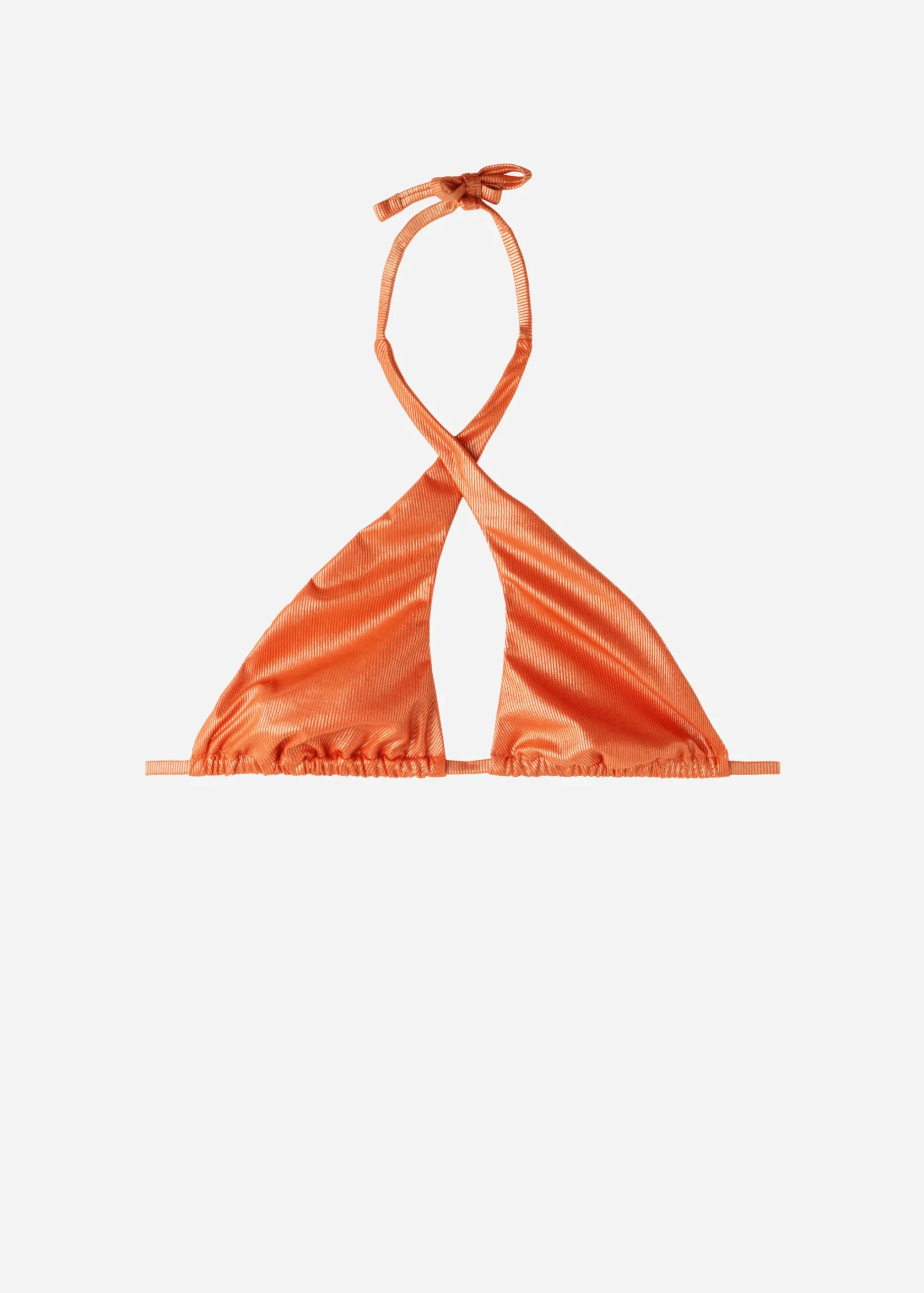 Bikini^Calzedonia Bandeau Bikini Top Antigua 633C - Orange Coral Rib
