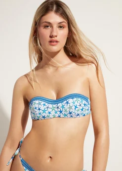 Bikini^Calzedonia Bayahibe Graduated Padded Bandeau Bikini Top 670C - Navy Star