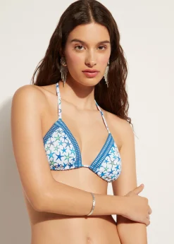 Bikini^Calzedonia Bayahibe Triangle Bikini Top With Removable Padding 670C - Navy Star