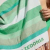 Accessories^Calzedonia Beach Towel With Logo 725C - Righe Iconic Green