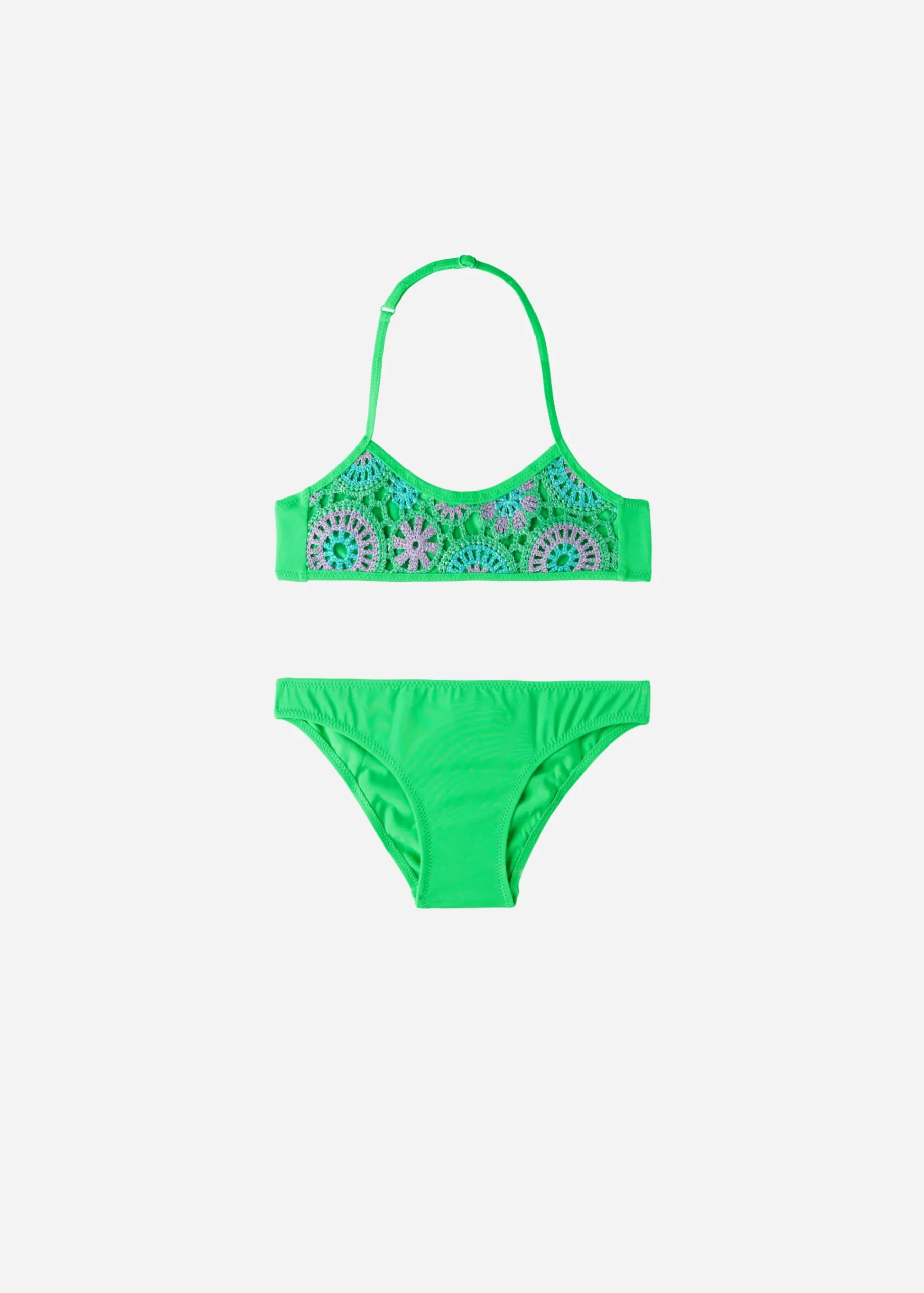 Swimwear And Bikinis^Calzedonia Bikini Girls' Capri 635C - Shiny Green Crochet