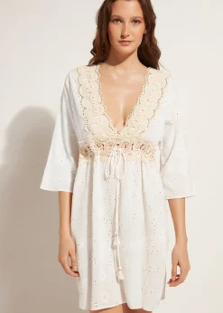 Beachwear^Calzedonia Broderie Anglaise Sequin Dress 01 - White