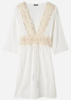 Beachwear^Calzedonia Broderie Anglaise Sequin Dress 01 - White