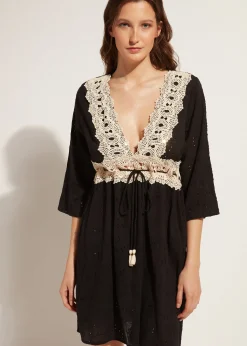 Beachwear^Calzedonia Broderie Anglaise Sequin Dress 06 - Black