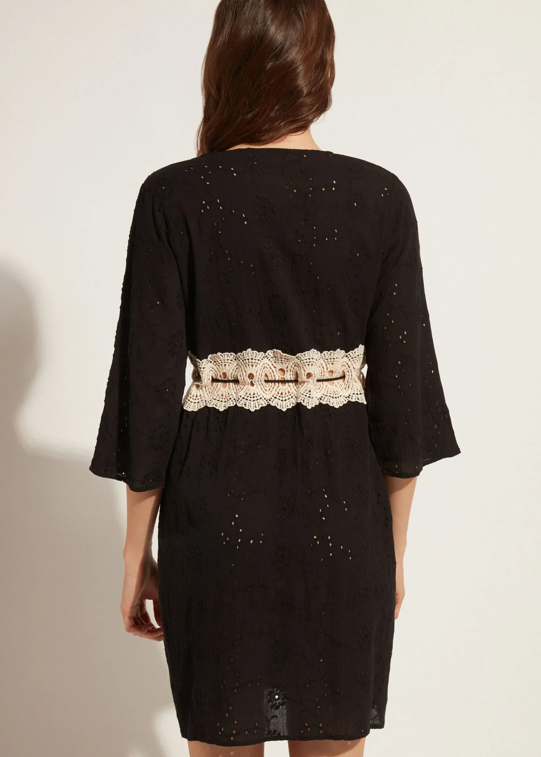 Beachwear^Calzedonia Broderie Anglaise Sequin Dress 06 - Black