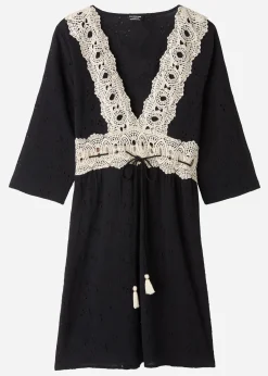 Beachwear^Calzedonia Broderie Anglaise Sequin Dress 06 - Black