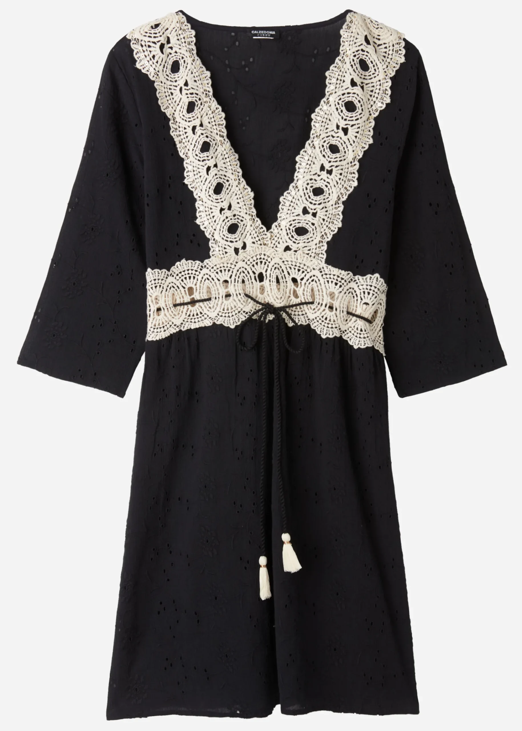 Beachwear^Calzedonia Broderie Anglaise Sequin Dress 06 - Black