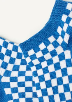 No-Show^Calzedonia Check Print No-Show Socks 9652 - Blue Check