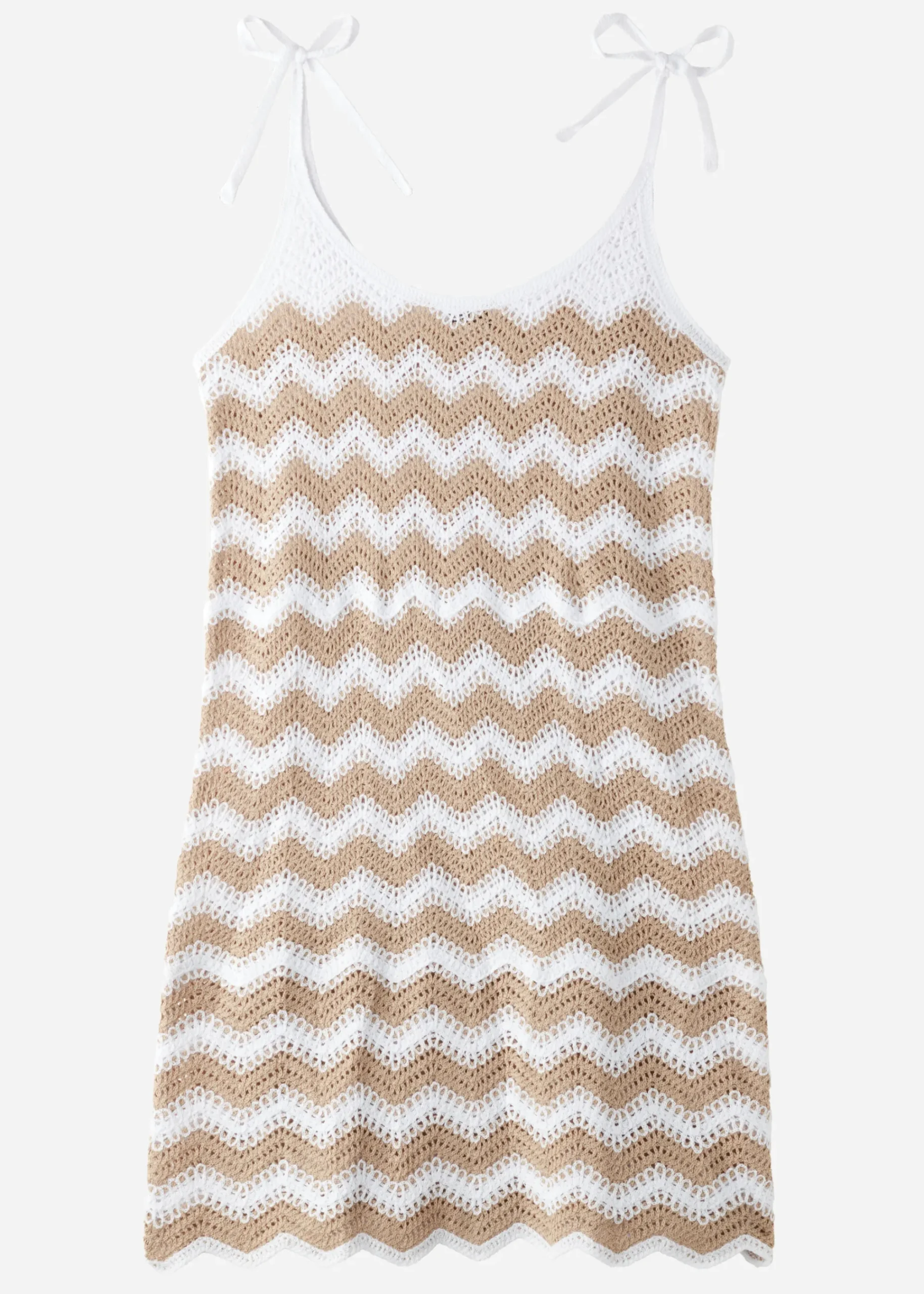 Beachwear^Calzedonia Chevron Pattern Crochet Dress 618C - White/Light Beige