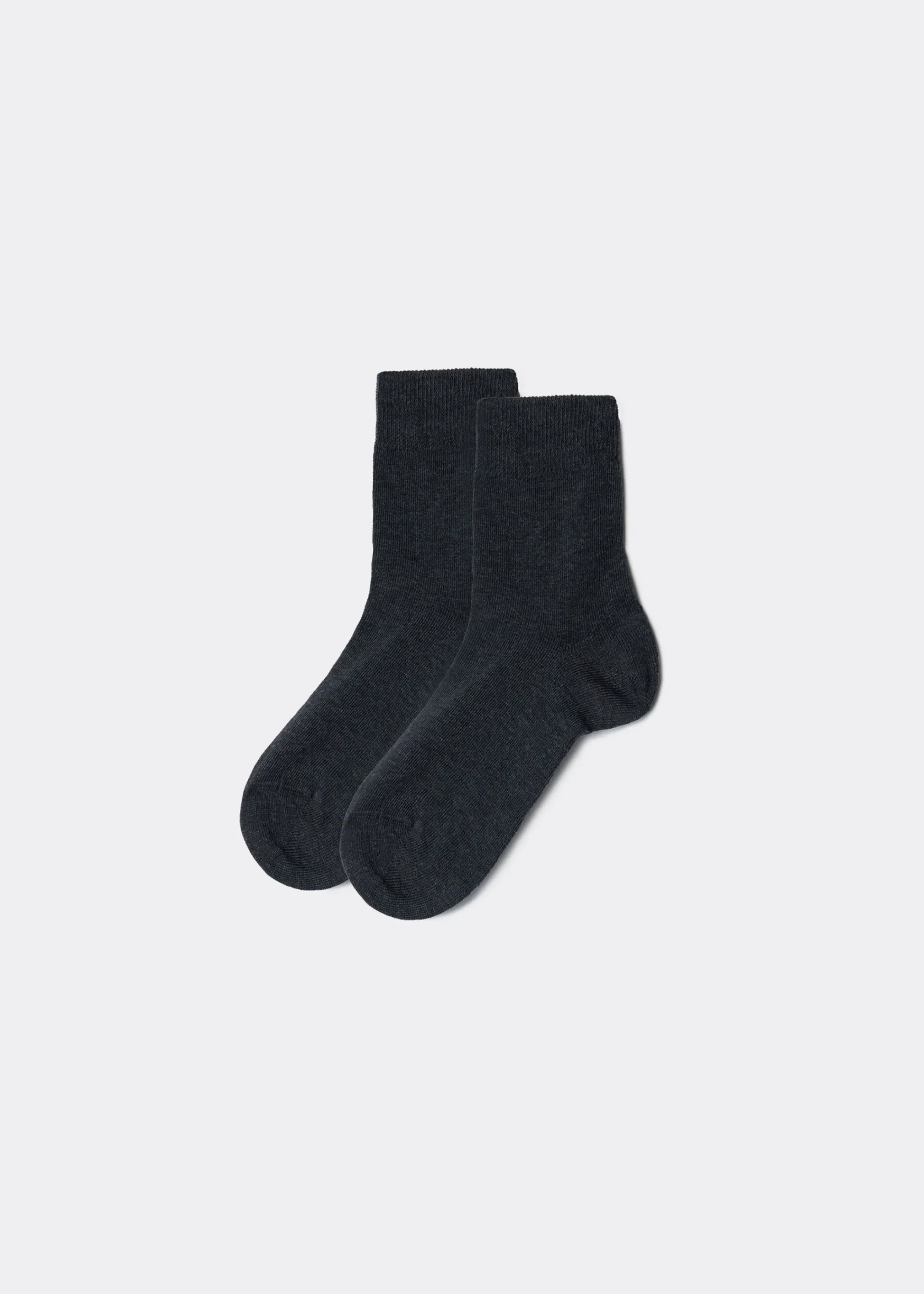 Short Socks^Calzedonia Children's Short Cotton Socks With Fresh Feet Breathable Material 020 - Anthracite Grey Blend
