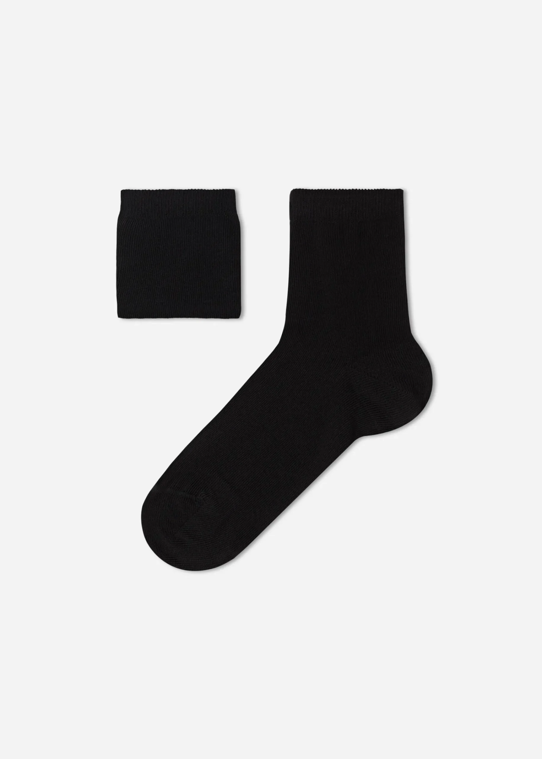 Short Socks^Calzedonia Children's Short Cotton Socks With Fresh Feet Breathable Material 019 - Black