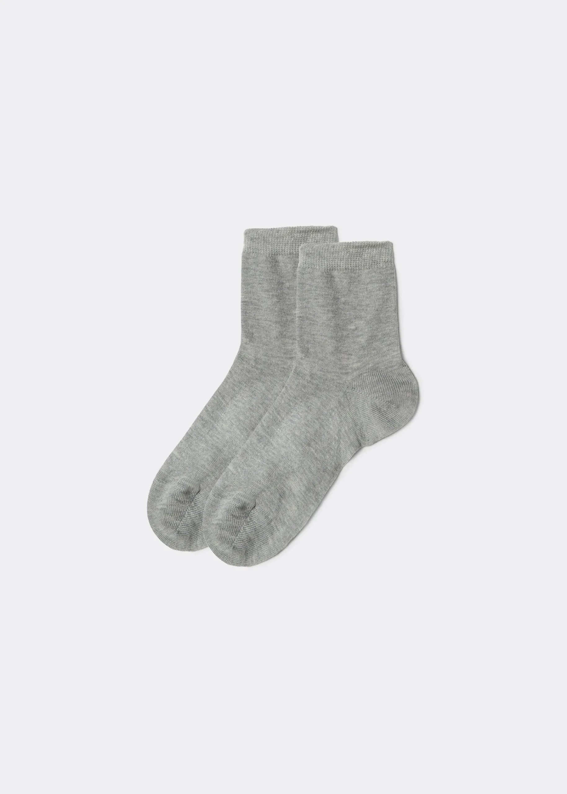 Short Socks^Calzedonia Children's Short Light Cotton Socks 408 - Grey Fleece
