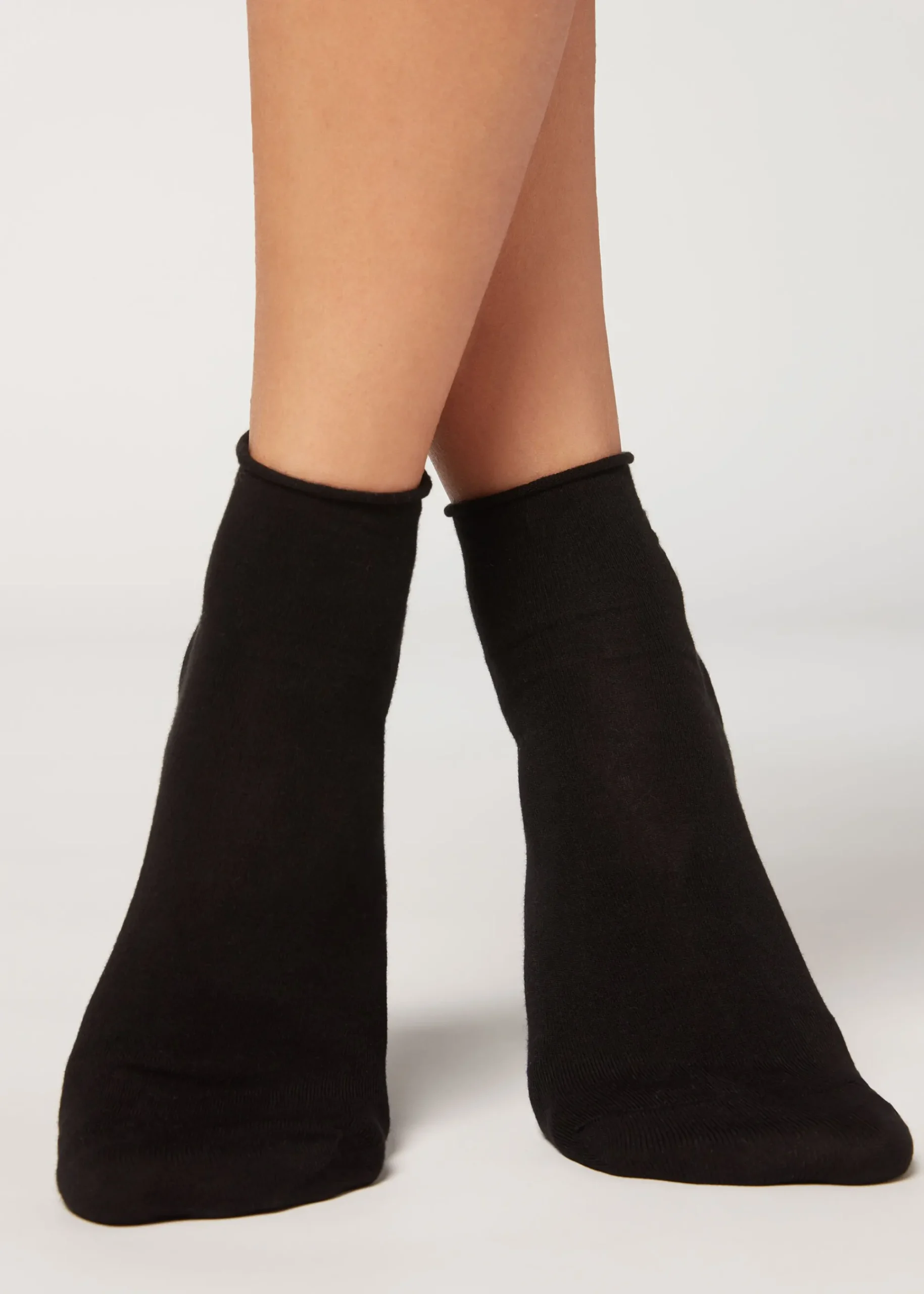 Short Socks^Calzedonia Cotton Bandless Short Socks 019 - Black