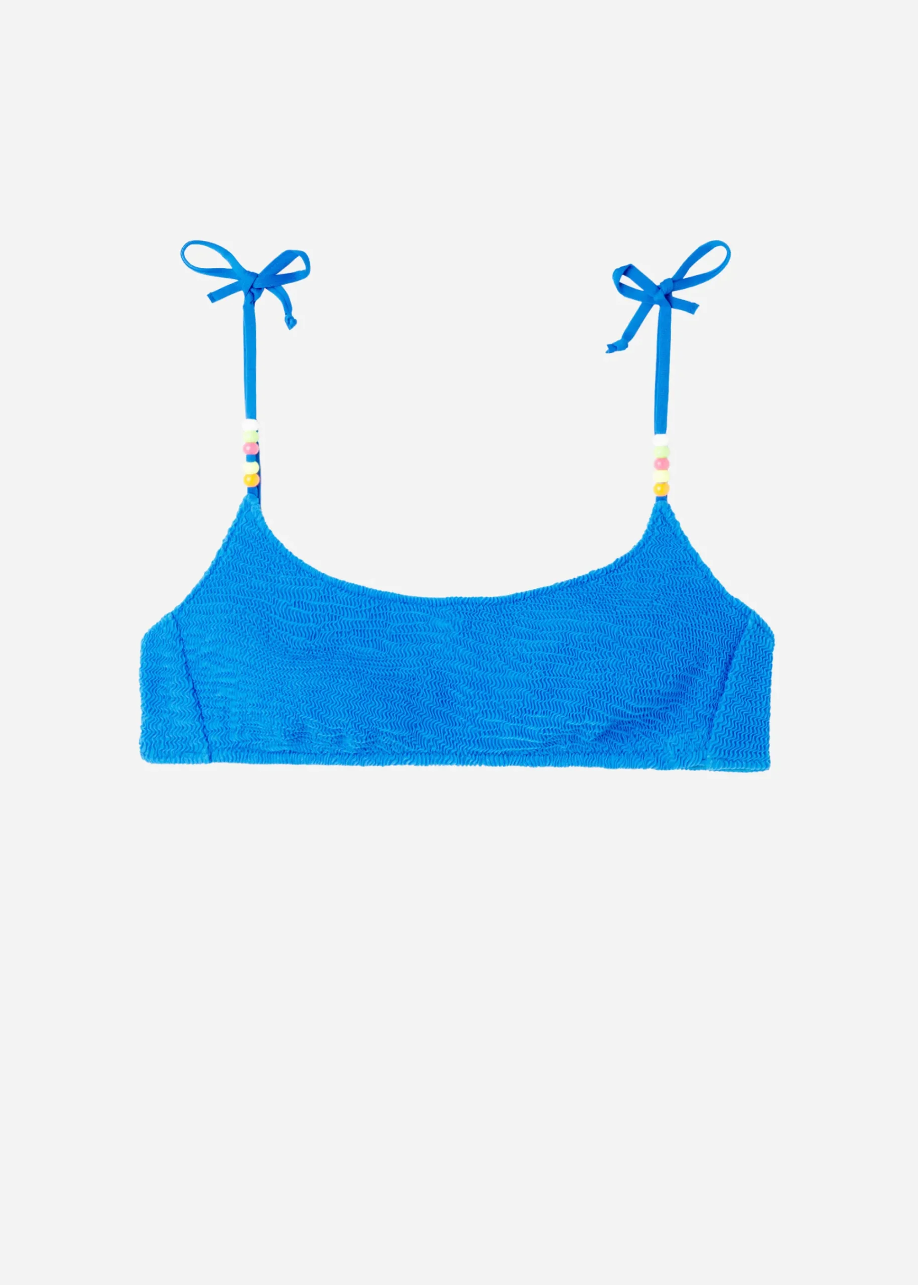 Bikini^Calzedonia Crinkle Crop Bikini Top San Diego 640C - Ocean Blue