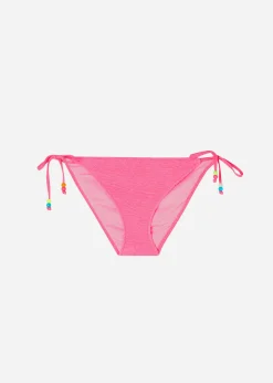 Bikini^Calzedonia Crinkle Tie Bikini Bottoms San Diego 641C - Candy Pink