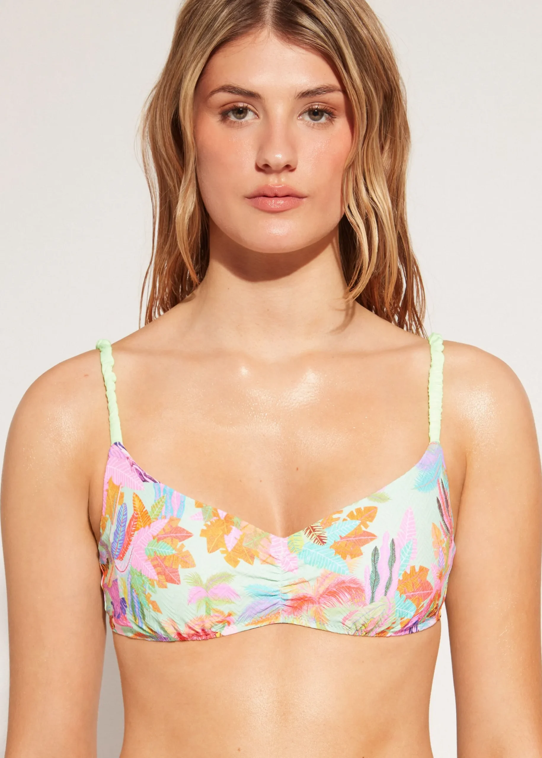 Bikini^Calzedonia Crop Bikini Top Tahiti 637C - Neon Jungle