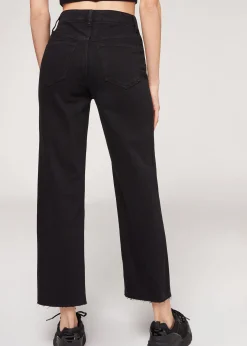 Trousers^Calzedonia Cropped Straight Jeans 3293 - Black Denim