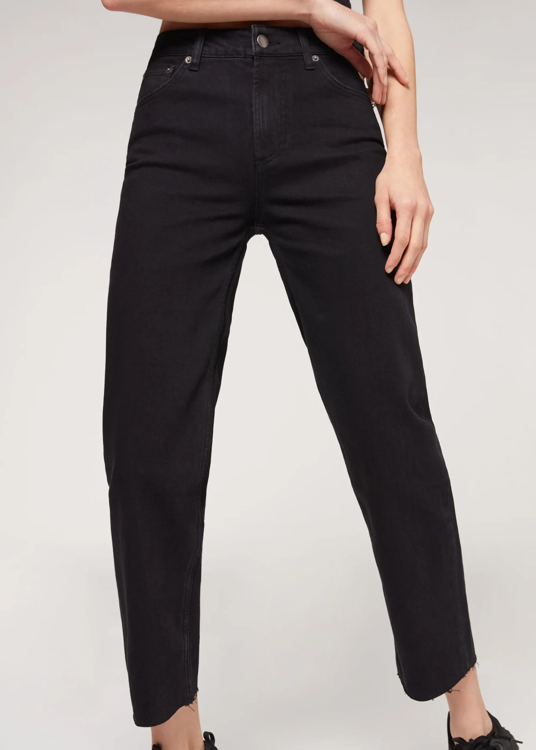 Trousers^Calzedonia Cropped Straight Jeans 3293 - Black Denim