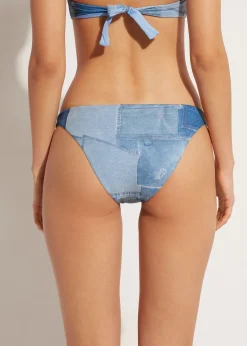 Bikini^Calzedonia Denim Bikini Bottoms Ibiza 726C - Denim Patchwork