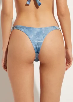 Bikini^Calzedonia Denim High-Leg Brazilian Bikini Bottoms Ibiza 726C - Denim Patchwork