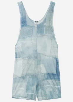 Beachwear^Calzedonia Denim Patchwork Short Jumpsuit 726C - Denim Patchwork