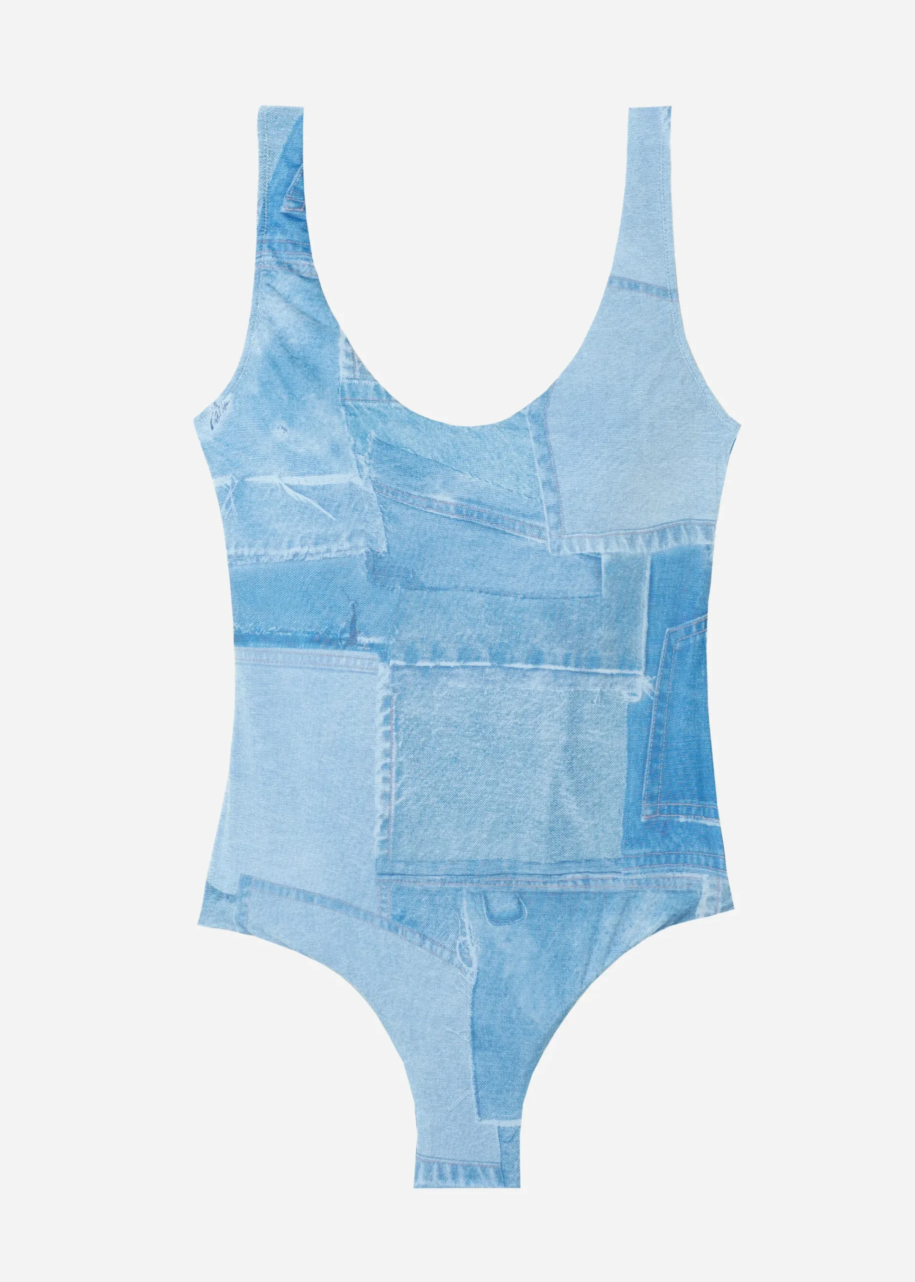 One-Piece Swimswuits^Calzedonia Denim Swimsuit Ibiza 726C - Denim Patchwork