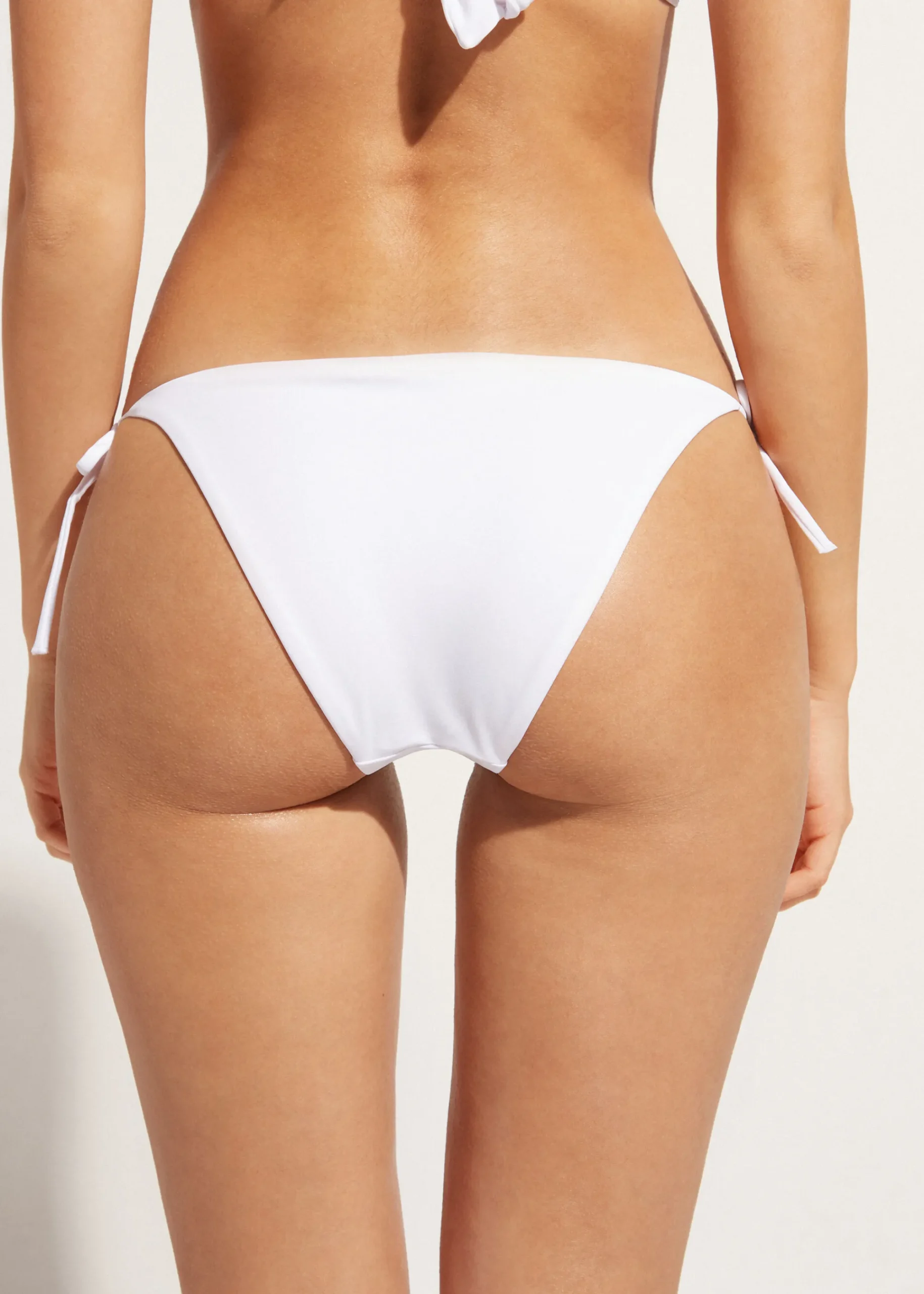 Bikini^Calzedonia Diamante Tie Bikini Bottoms Shanghai 624C - White Rhinestone