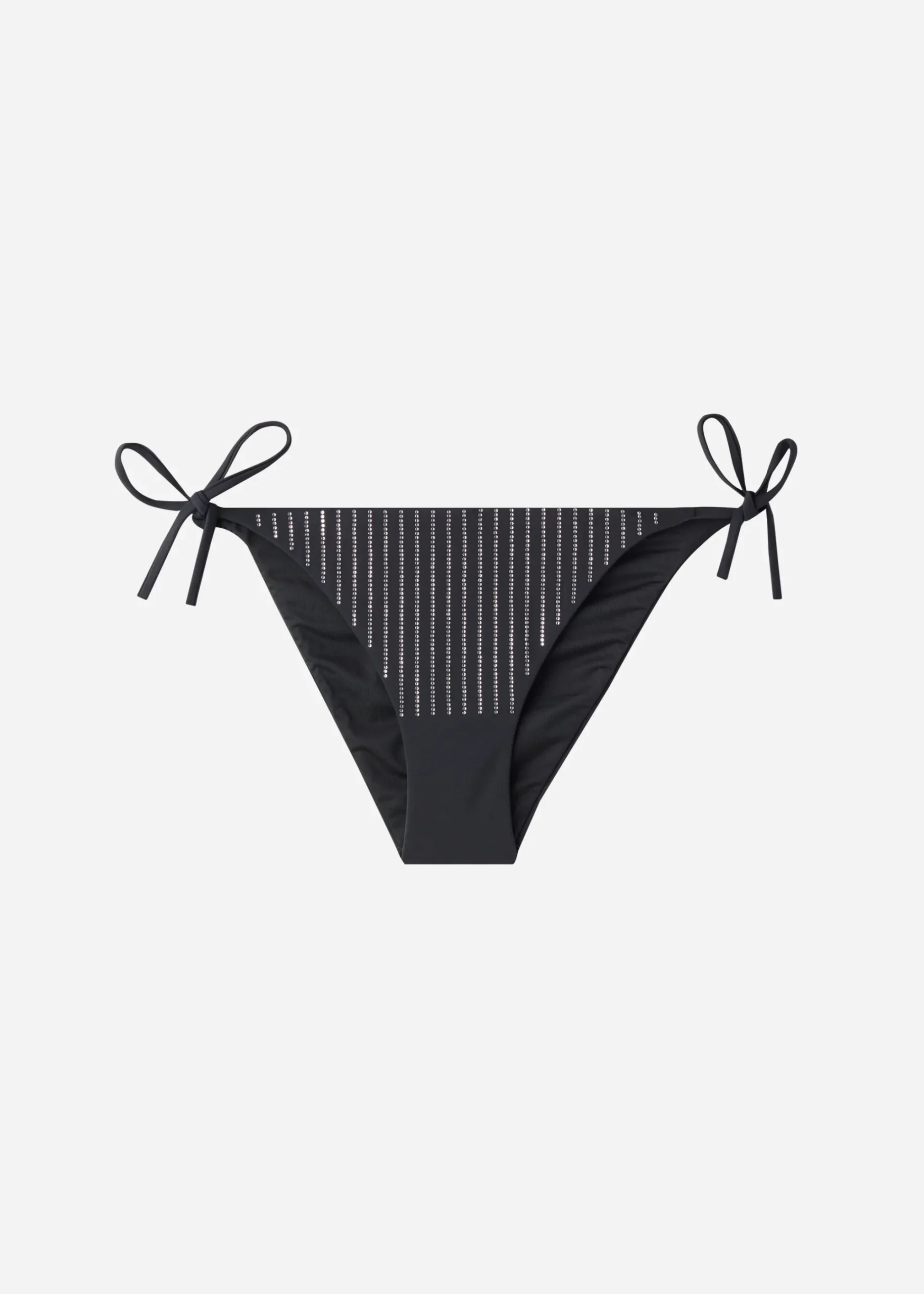 Bikini^Calzedonia Diamante Tie Bikini Bottoms Shanghai 623C - Black Rhinestone