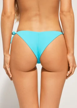 Bikini^Calzedonia Diamante Tie Brazilian Bikini Bottoms Shanghai 626C - Turquoise Green Rhinestone