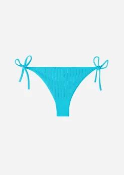 Bikini^Calzedonia Diamante Tie Brazilian Bikini Bottoms Shanghai 626C - Turquoise Green Rhinestone