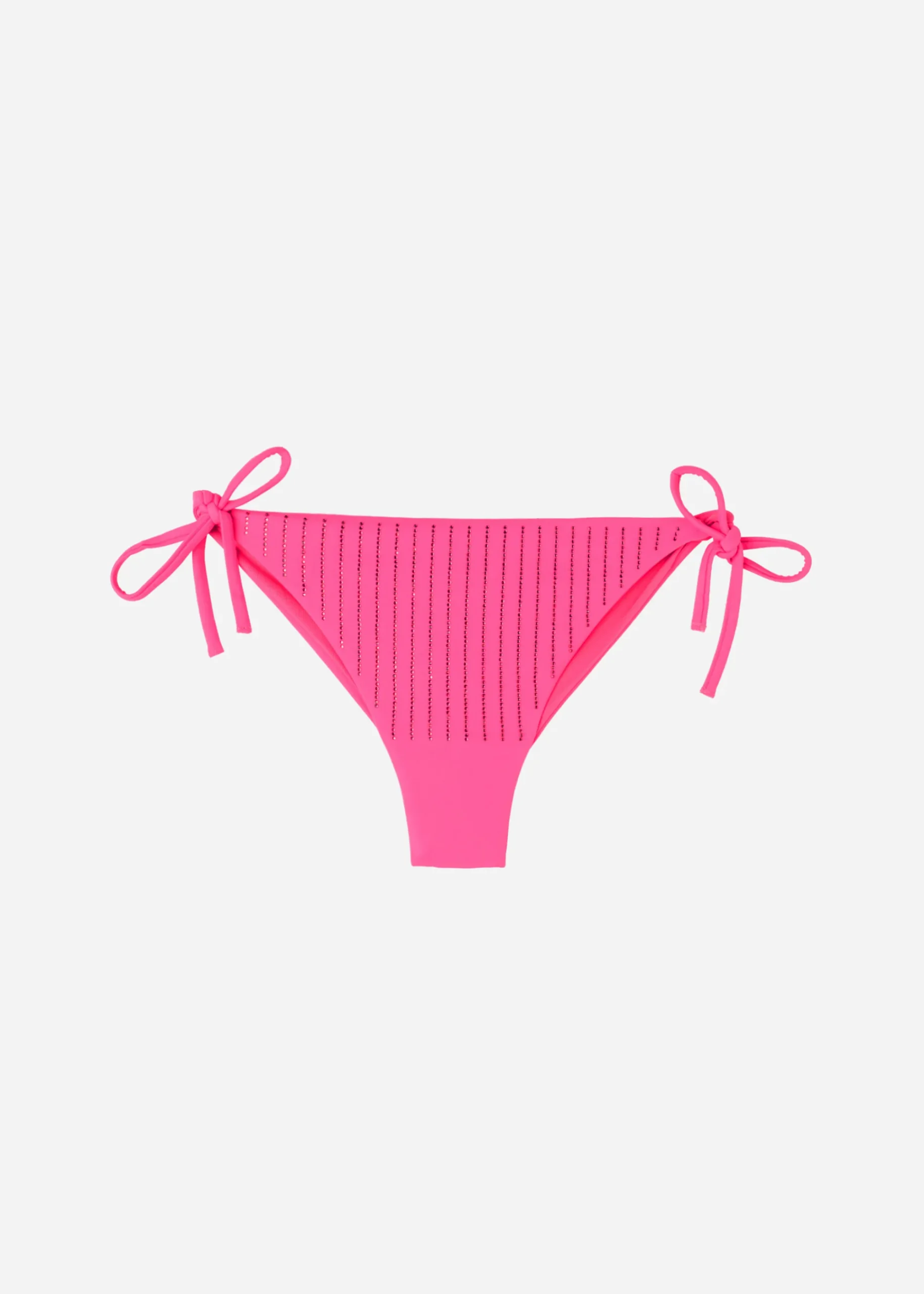 Bikini^Calzedonia Diamante Tie Brazilian Bikini Bottoms Shanghai 625C - Bright Pink Rhinestone