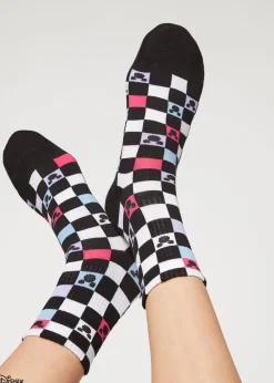 Short Socks^Calzedonia Disney Patterned Short Socks 9634 - Fuchsia Check Disney