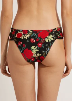 Bikini^Calzedonia Double Face Ruched Bikini Bottoms Nizza 685C - Pink Animal Print