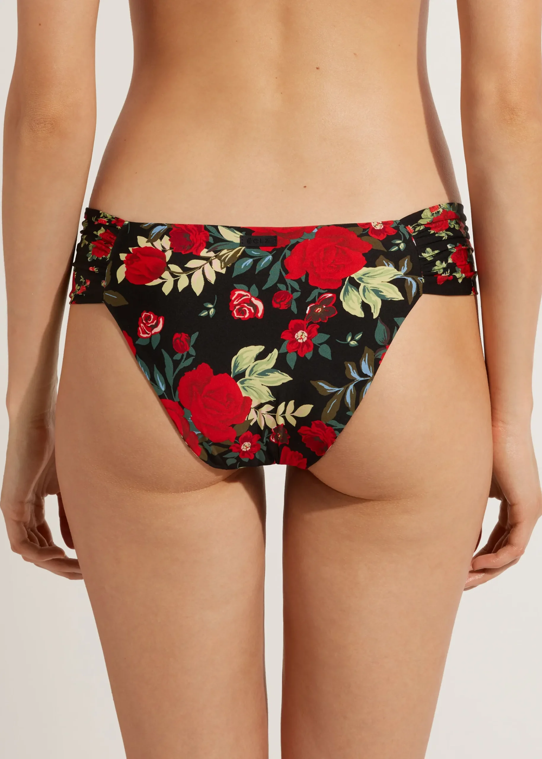 Bikini^Calzedonia Double Face Ruched Bikini Bottoms Nizza 685C - Pink Animal Print