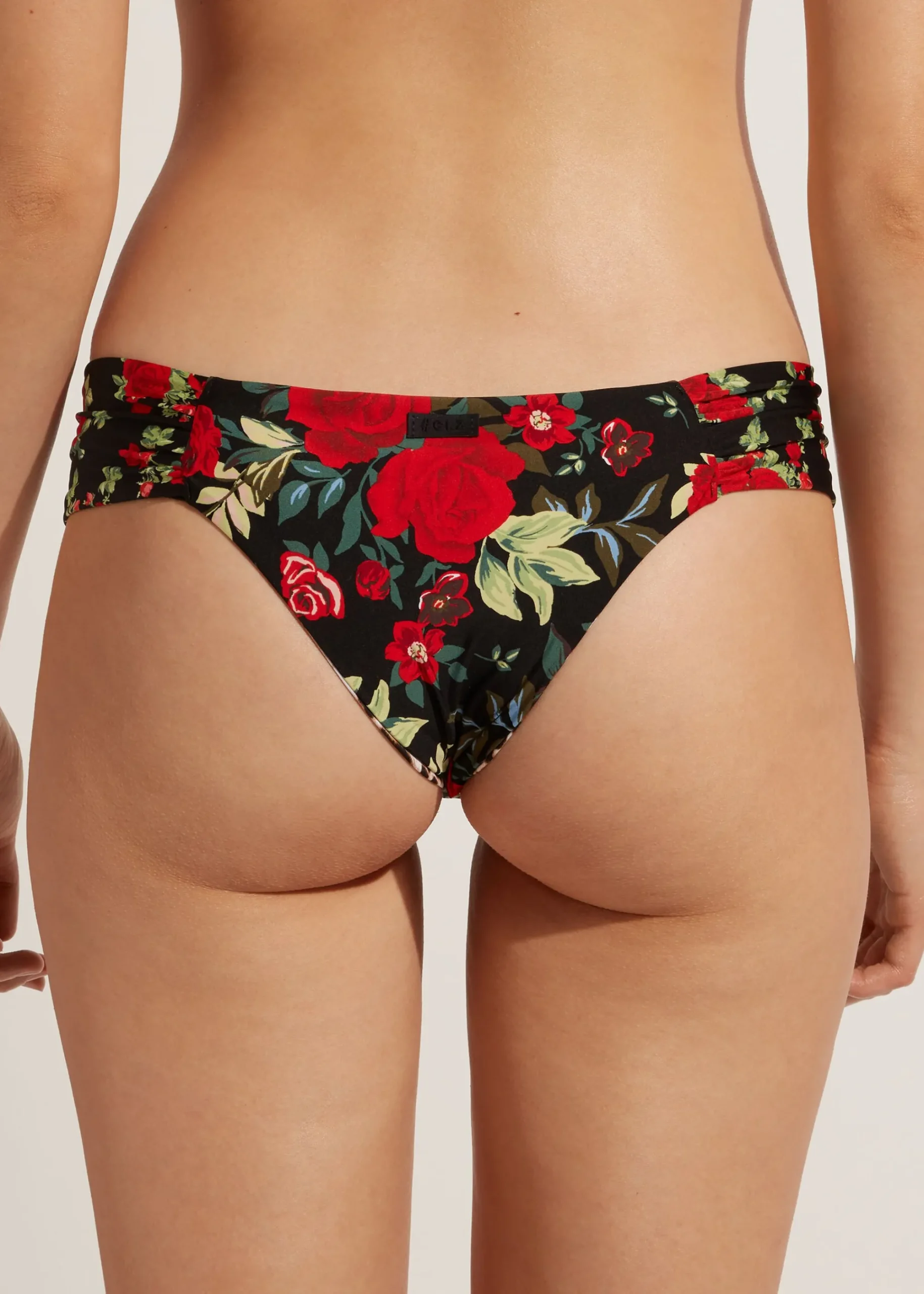 Bikini^Calzedonia Double Face Ruched Brazilian Bikini Bottoms Nizza 685C - Pink Animal Print