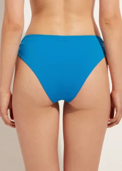 Bikini^Calzedonia Drawstring High-Waisted Bikini Bottoms Indonesia 681C - Electric Blue