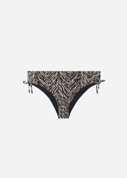 Bikini^Calzedonia Drawstring High-Waisted Bikini Bottoms Nairobi 684C - Wild Stripes