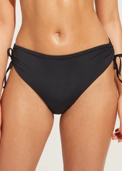 Bikini^Calzedonia Drawstring High-Waisted Bikini Bottoms Indonesia 06 - Black