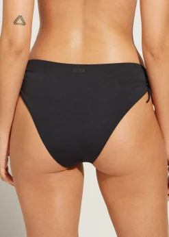 Bikini^Calzedonia Drawstring High-Waisted Bikini Bottoms Indonesia 06 - Black
