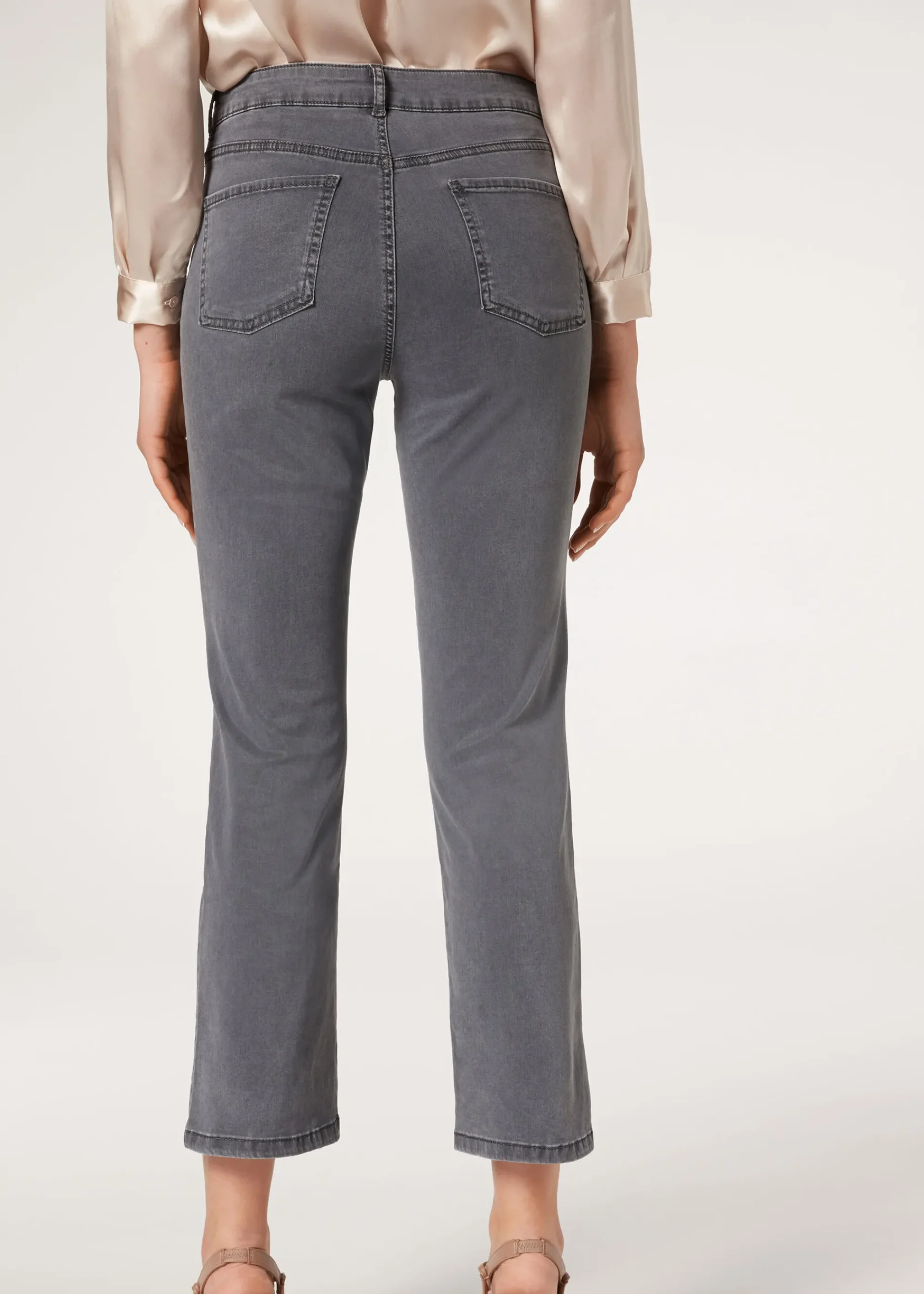 Jeans^Calzedonia Eco Light Denim Cropped Flared Jeans 4818 - Grey Denim